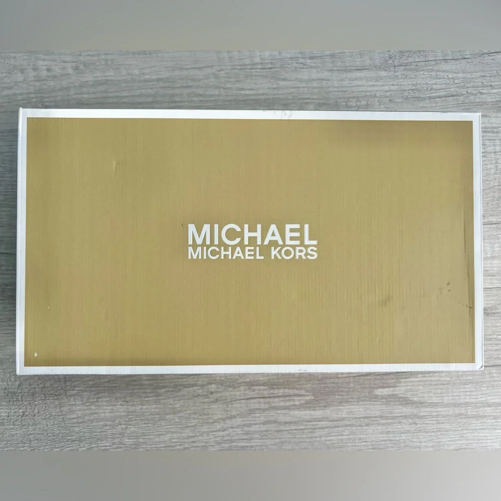 MICHAEL Michael Kors Jaida Leather Slides Sandals Pale Gold Size 9.5 - Picture 9 of 9